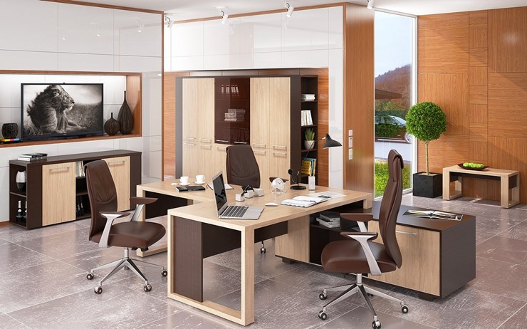 Кабинет руководителя ALTO с высоким шкафом для одежды, низким для документов и журнальным столиком в Магадане - изображение 5