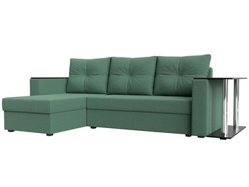 Угловой раскладной диван Атланта Лайт, Амур зеленый (микровельвет) в Магадане
