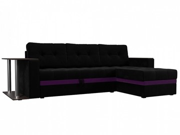 Угловой диван для гостиной Атланта М, Черный (микровельвет) в Магадане