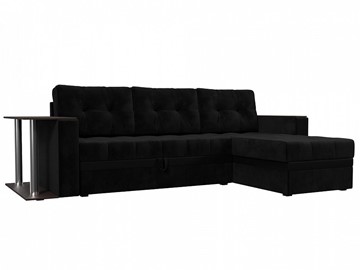 Угловой диван для гостиной Атланта М, Черный (велюр) в Магадане