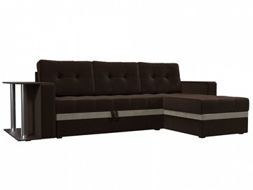 Угловой диван для гостиной Атланта М, Коричневый (микровельвет) в Магадане