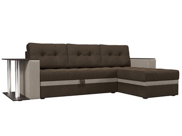 Угловой диван для гостиной Атланта М, Коричневый/Бежевый (рогожка) в Магадане