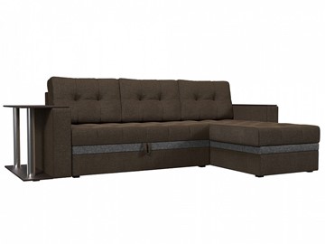 Угловой раскладной диван Атланта М, Коричневый/Серый (рогожка) в Магадане