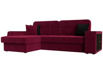 Угловой диван с оттоманкой Брюссель, Бордовый (микровельвет) в Магадане