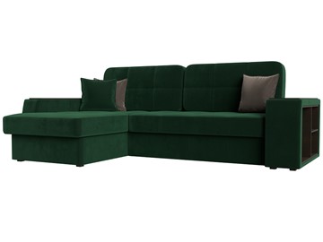 Угловой диван с оттоманкой Брюссель, Зеленый (велюр) в Магадане