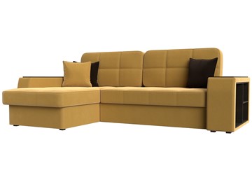 Угловой диван с оттоманкой Брюссель, Желтый (микровельвет) в Магадане