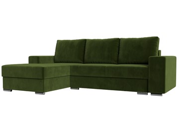 Угловой диван с оттоманкой Дрезден, Зеленый (микровельвет) НПБ в Магадане
