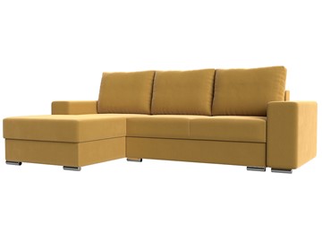 Угловой диван с оттоманкой Дрезден, Желтый (микровельвет) НПБ в Магадане
