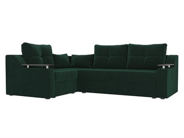 Угловой раскладной диван Кронос боннель, Зеленый (Велюр) в Магадане