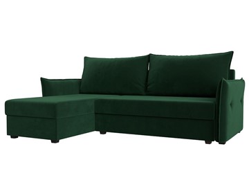 Угловой раскладной диван Лига-004, Зеленый (Велюр) в Магадане