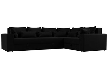 Угловой раскладной диван Майами long, Черный (микровельвет) в Магадане