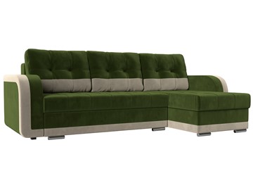 Угловой диван Марсель, Зеленый/бежевый (микровельвет) в Магадане