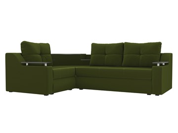 Угловой раскладной диван Тесей Боннель, Зеленый (Микровельвет) в Магадане