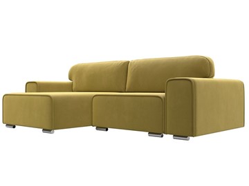 Угловой диван с оттоманкой Лига-029, Желтый (Микровельвет) в Магадане