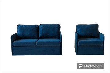 Комплект мебели Амира синий диван + кресло в Магадане