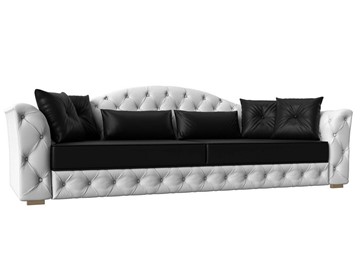 Прямой диван Артис, Черный\Белый (экокожа) в Магадане