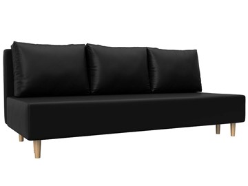 Прямой диван Лига-033, Черный (Экокожа) в Магадане