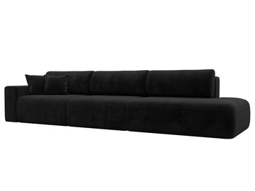 Прямой диван Лига-036 Модерн Лонг, Черный (велюр) в Магадане