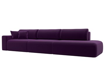 Прямой диван Лига-036 Модерн Лонг, Фиолетовый (микровельвет) в Магадане