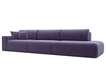 Прямой диван Лига-036 Модерн Лонг, Фиолетовый (велюр) в Магадане