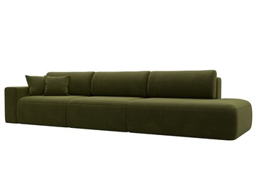 Прямой диван Лига-036 Модерн Лонг, Зеленый (микровельвет) в Магадане