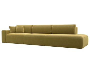 Прямой диван Лига-036 Модерн Лонг, Желтый (микровельвет) в Магадане