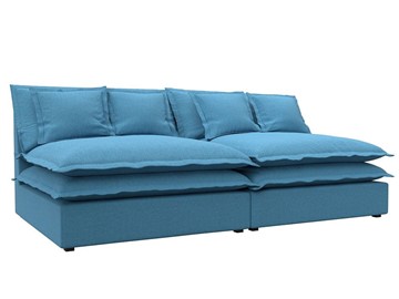 Прямой диван Лига-040, Амур голубой (рогожка) в Магадане