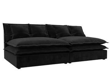 Прямой диван Лига-040, Черный (Велюр) в Магадане