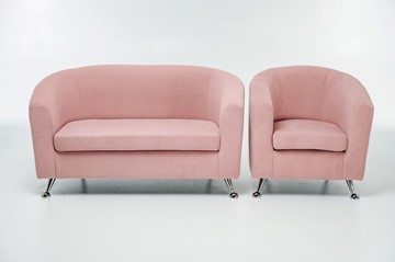 Комплект мебели Брамс  цвет розовый диван 2Д + кресло в Магадане