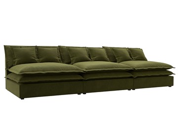 Прямой диван Лига-040 Лонг, Зеленый (Микровельвет) в Магадане