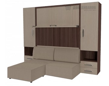Кровать-трансформер Кровать-трансформер Smart (ШЛ+КД 1400+ШП+Пуф), 2 шкафа, без подлокотников в Магадане