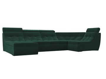 Модульный раскладной диван Холидей люкс, Зеленый (велюр) в Магадане