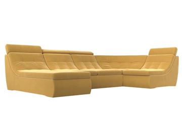 Модульный П-образный диван Холидей люкс, Желтый (микровельвет) в Магадане
