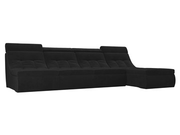 Большой модульный диван Холидей люкс, Черный (велюр) в Магадане