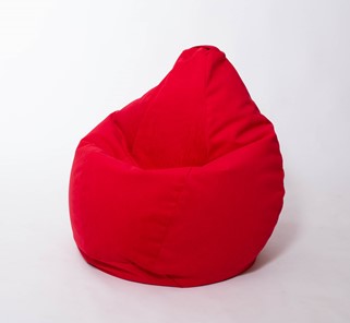 Кресло-мешок Груша большое, велюр однотон, красное в Магадане