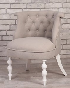 Кресло Элевуд Бархат (светло-серый/белый) в Магадане
