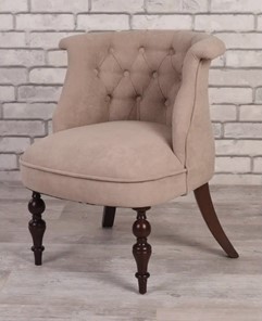 Кресло Бархат (темно-бежевый/темно-коричневый) в Магадане