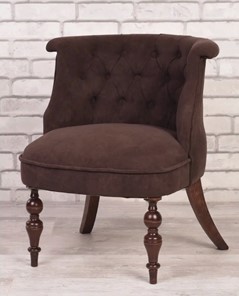 Кресло Элевуд Бархат (темно-коричневый/темно-коричневый) в Магадане