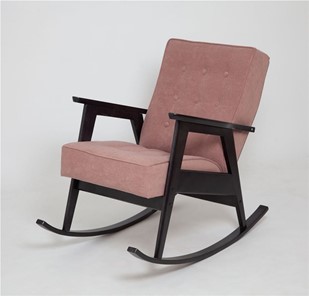 Кресло-качалка Ретро (венге / RS 12 - розовый) в Магадане