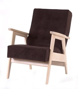 Кресло Элевуд Ретро (беленый дуб / RS 32 - коричневый) в Магадане