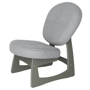 Кресло мягкое Мебелик Смарт G Силуэт, ткань ультра смок, каркас серый ясень в Магадане