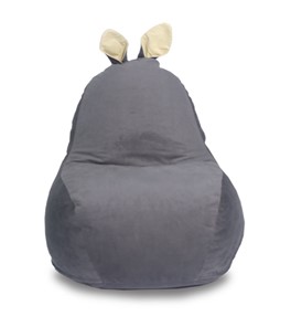 Кресло-мешок КлассМебель Зайка (короткие уши), тёмно-серый в Магадане