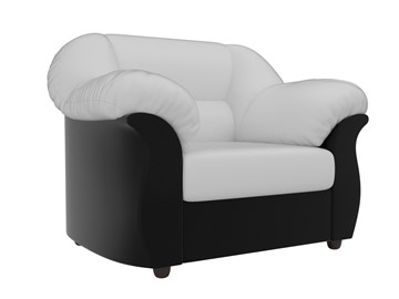 Кресло в гостиную Карнелла, Белый/Черный (экокожа) в Магадане