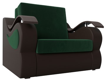 Раскладное кресло Меркурий (60), Зеленый\Коричневый (Велюр\Экокожа) в Магадане
