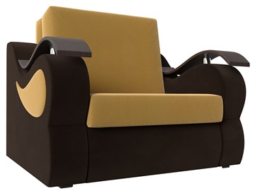 Кресло-кровать Меркурий (60), Желтый\коричневый (Микровельвет\Экокожа) в Магадане