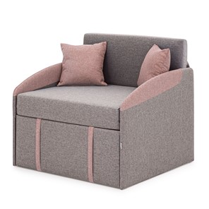 Кресло-кровать Polto серо-коричневый/клубничный мусс (рогожка) в Магадане