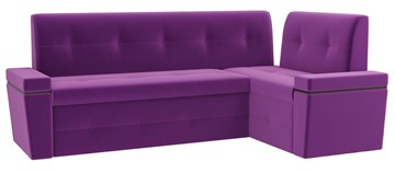 Раскладной кухонный диван Деметра угловой, Фиолетовый (микровельвет) в Магадане