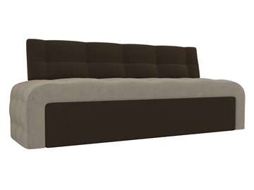 Кухонный прямой диван Люксор, Бежевый/Коричневый (микровельвет) в Магадане