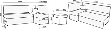 Кухонный угловой диван Нео КМ 3 с механизмом 2000*1110 в Магадане - предосмотр 20