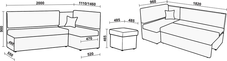 Кухонный угловой диван Нео КМ 3 с механизмом 2000*1110 в Магадане - изображение 20